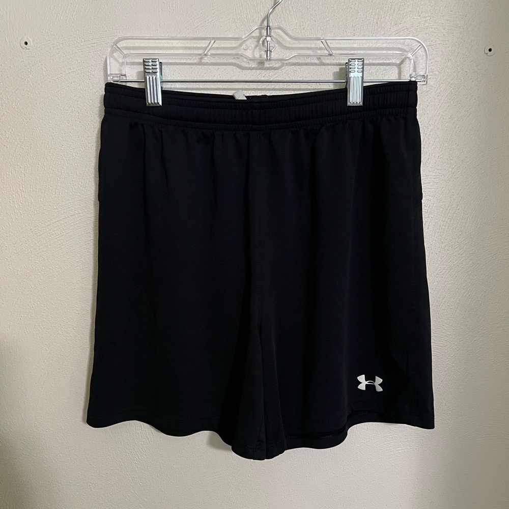 UNDER ARMOUR Classic Casual Activewear Athletic Shorts Black White Men's Size S